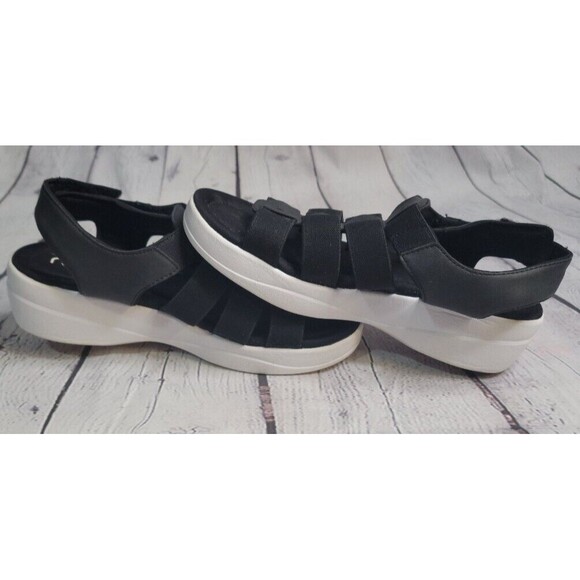 Ryka Women's Adjustable Wedge Sandals Aloha Black size 9.5W Strappy Cute Comfort - Picture 6 of 10